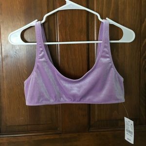 Purple velvet bikini top from Pacsun